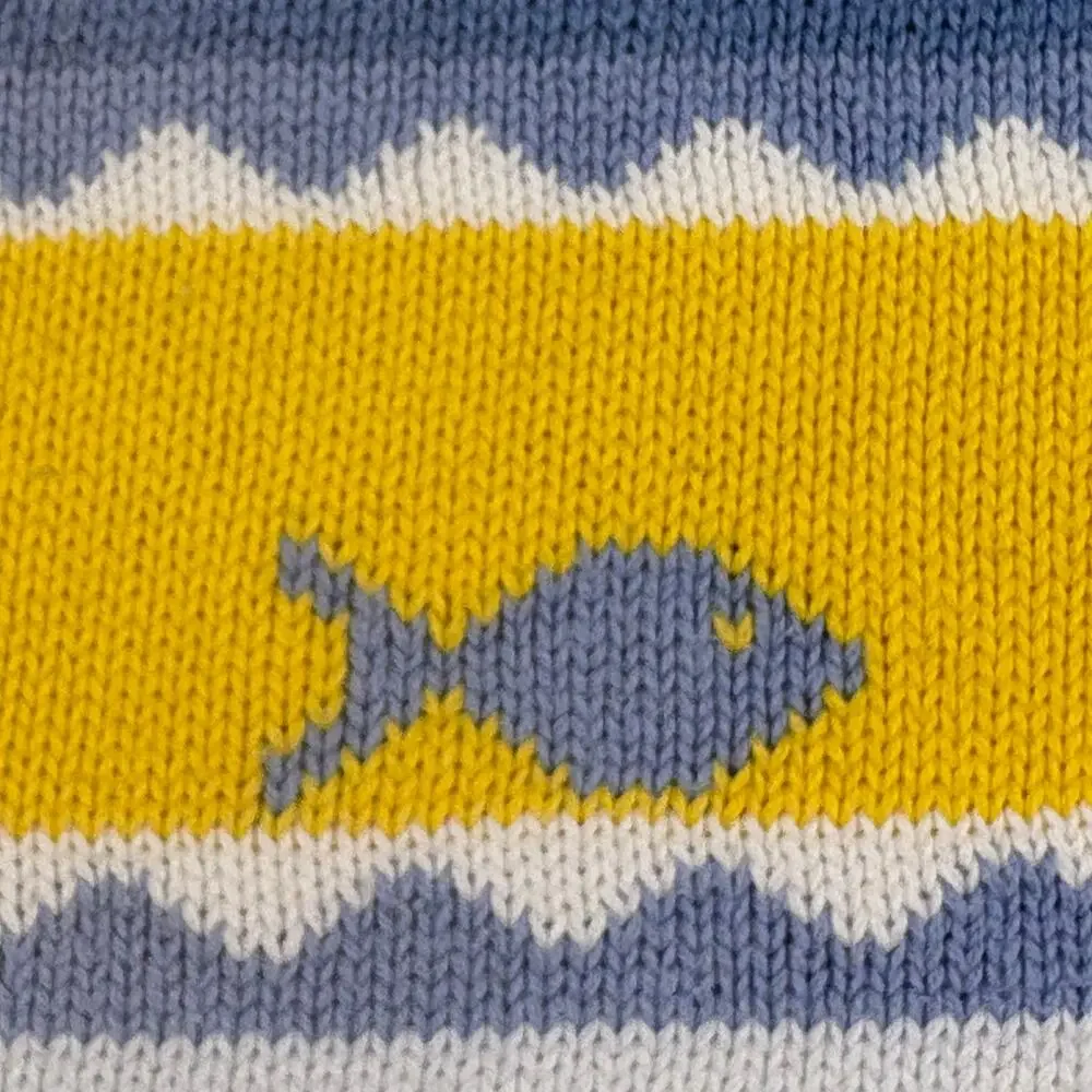 Cover Me Vintage Cotton Baby Blanket Blue Striped Fish Layette Bunting USA